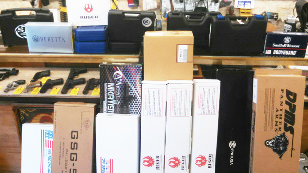 IN STOCK- We just received 30 new long guns and handguns. COLT, DPMS, FN, RUGER, KEL TEC, GSG, SMITH & WESSON, SPRINGFIELD ARMORY, BERETTA, TAURUS, STI INTERNATIONAL, WALTHER ...and many more. We are getting them unboxed now!